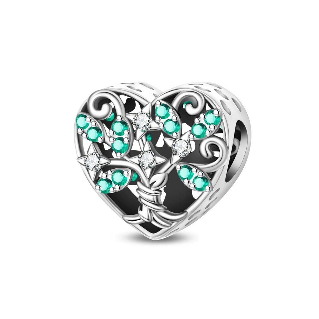 Charm corazón esmeralda
