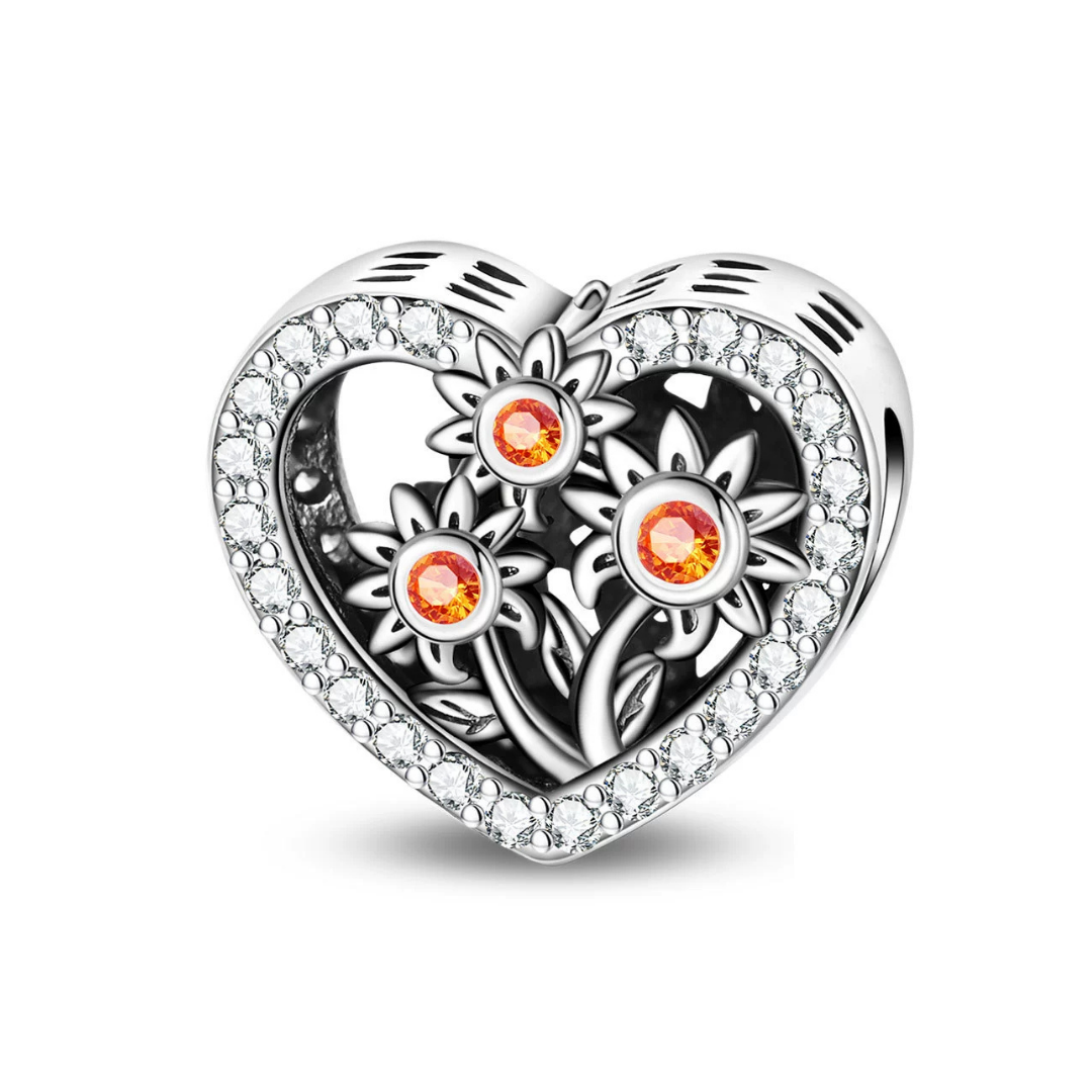 Charm girasol corazón