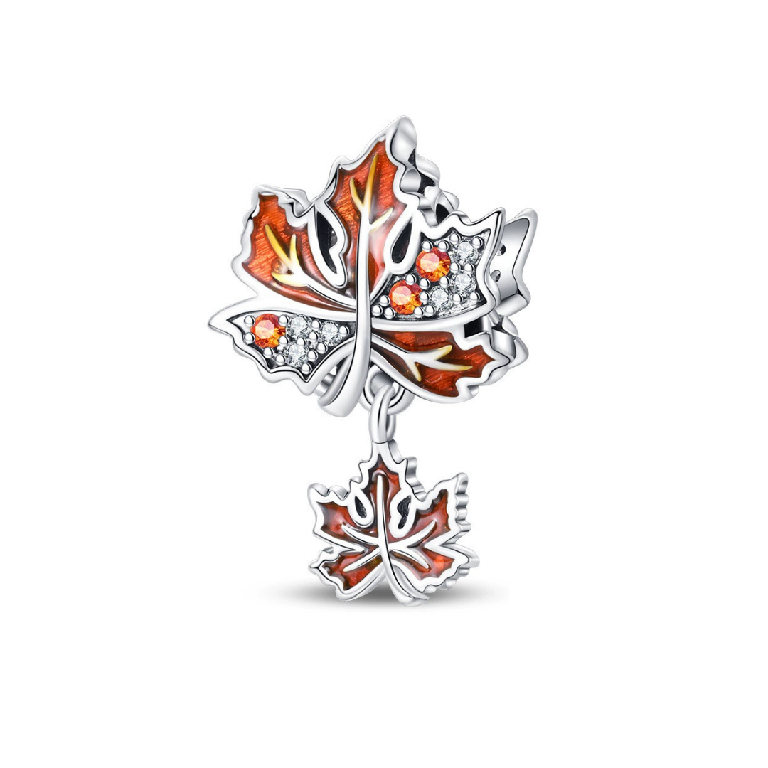 Charm hojas engastadas